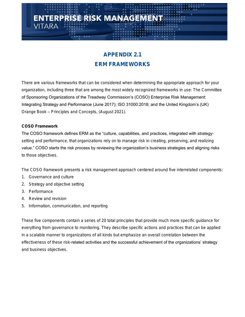 Enterprise Risk Management Frameworks Overview