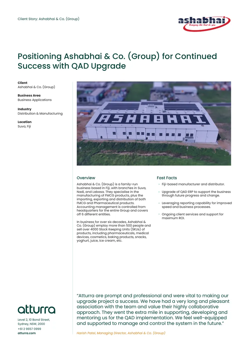 QAD Upgrade Project for Ashabhai & Co. (Group)