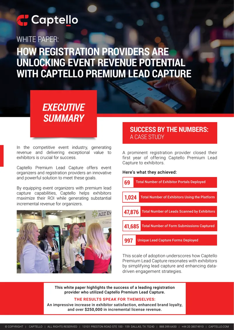 Unlocking Event Revenue Potential with Captello Premium Lead Capture