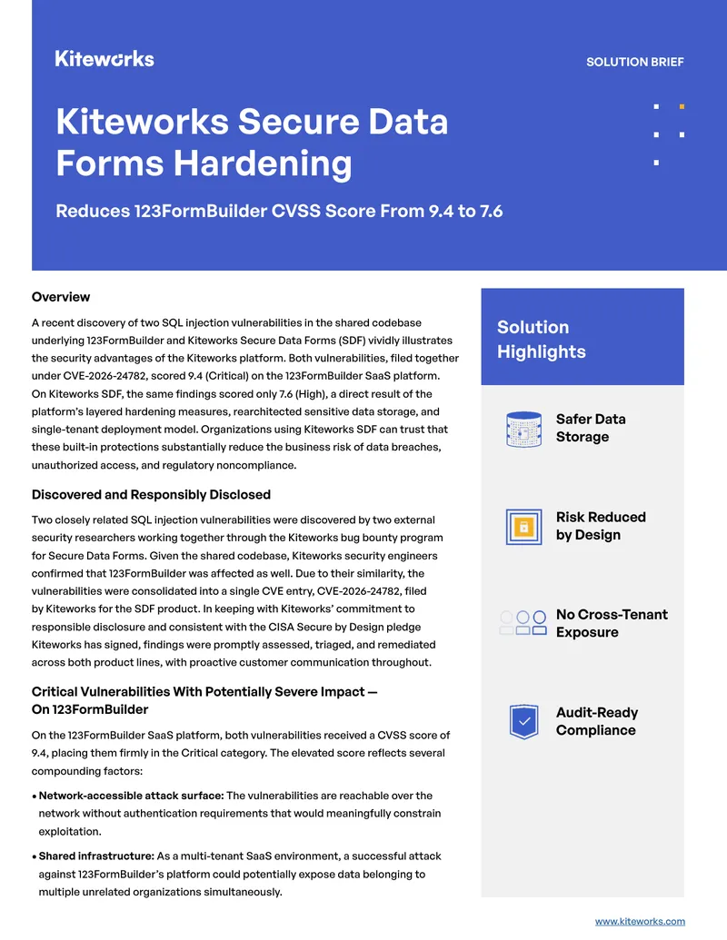 Kiteworks Secure Data Forms Hardening Overview