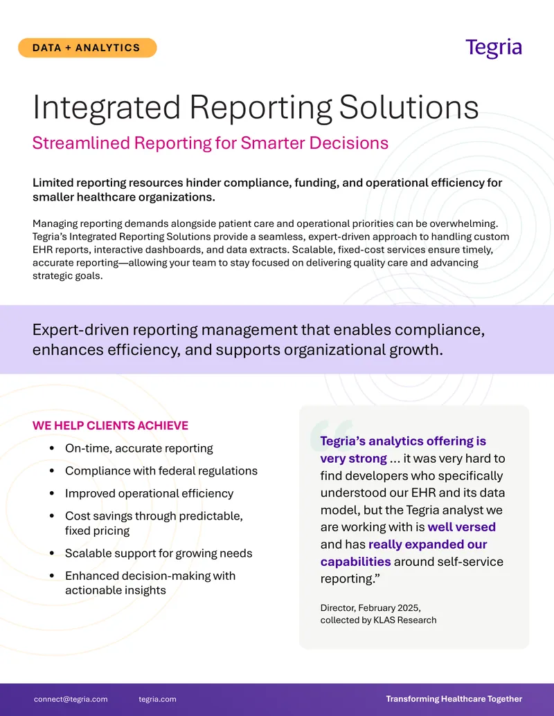 Integrated Reporting Solutions for Healthcare Organizations