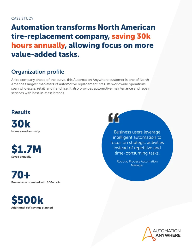 Automation Transformation Case Study for Tire Company