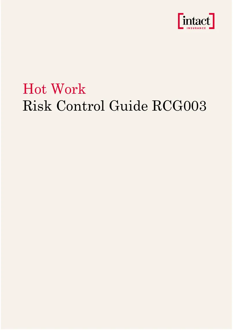 Hot Work Risk Control Guide