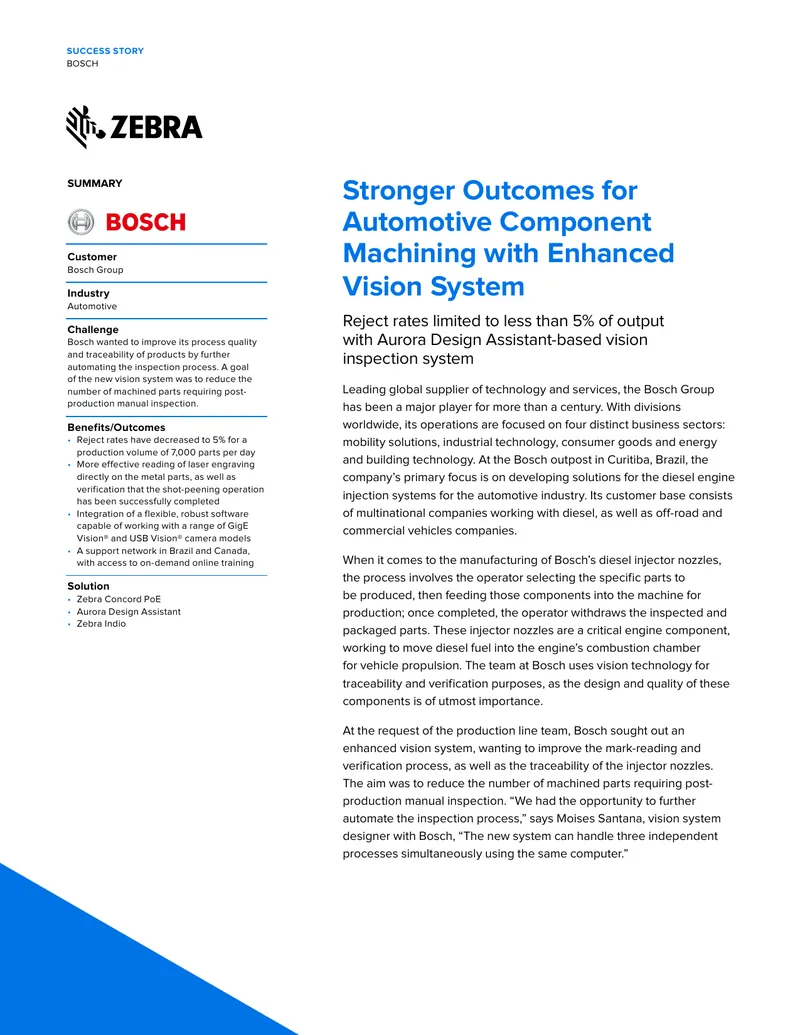 Enhanced Vision System Implementation at Bosch