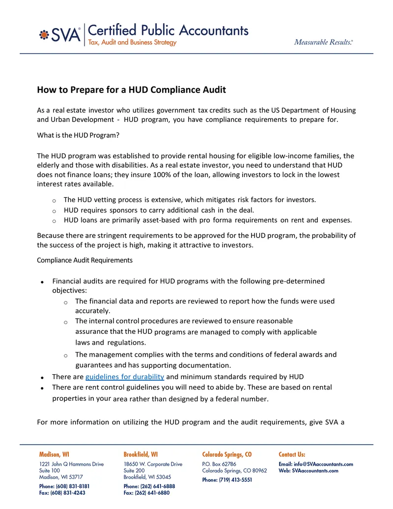 Preparing for a HUD Compliance Audit
