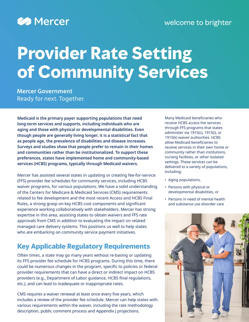 Provider Rate Setting for Community Services