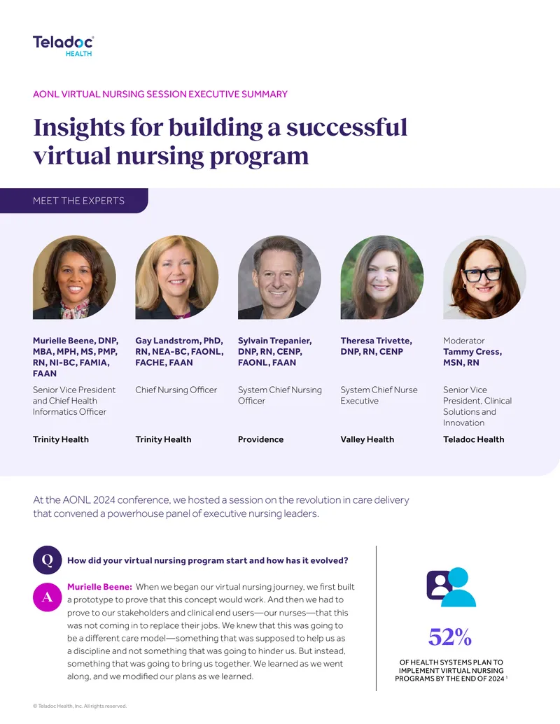 Virtual Nursing Program Implementation Insights