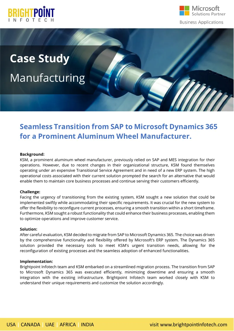 Seamless Transition from SAP to Microsoft Dynamics 365