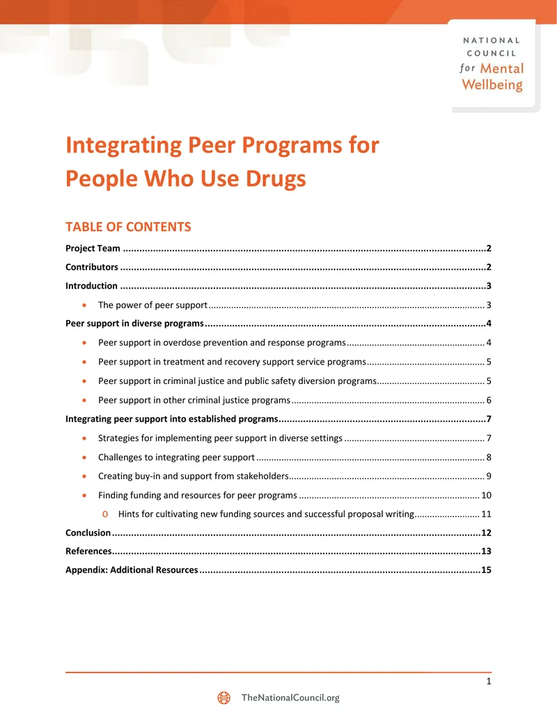 Integrating Peer Programs for People Who Use Drugs