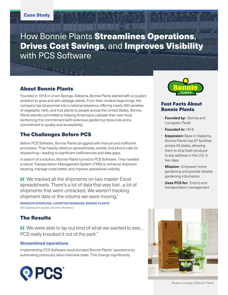 Bonnie Plants Operational Efficiency Case Study