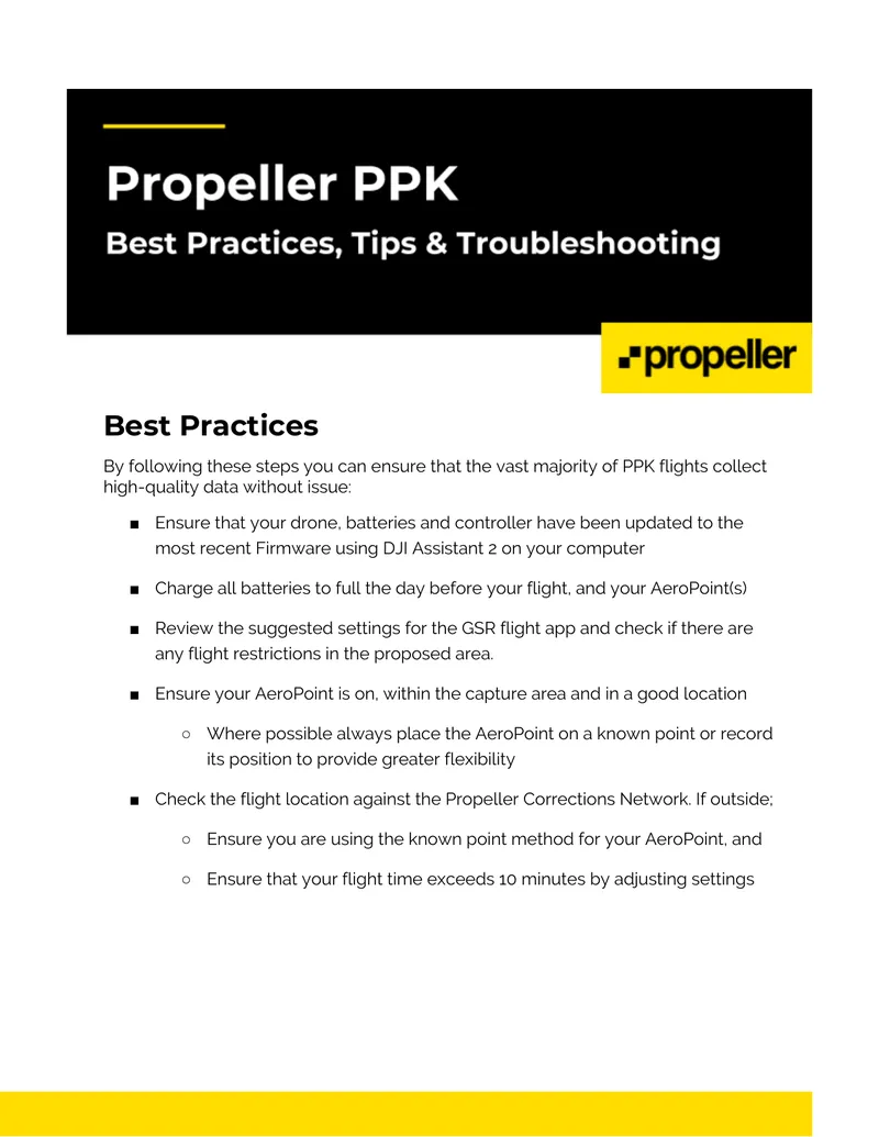 Best Practices for PPK Flight Data Collection
