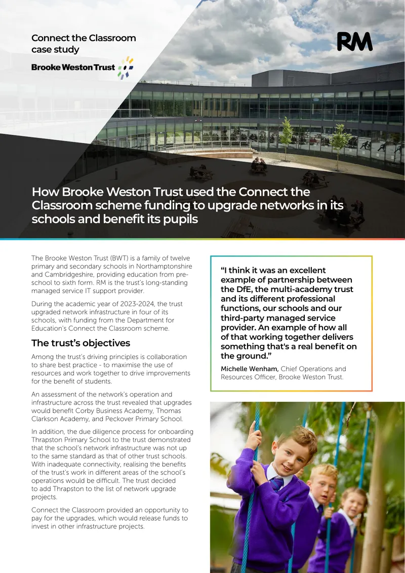 Brooke Weston Trust Connect the Classroom Case Study