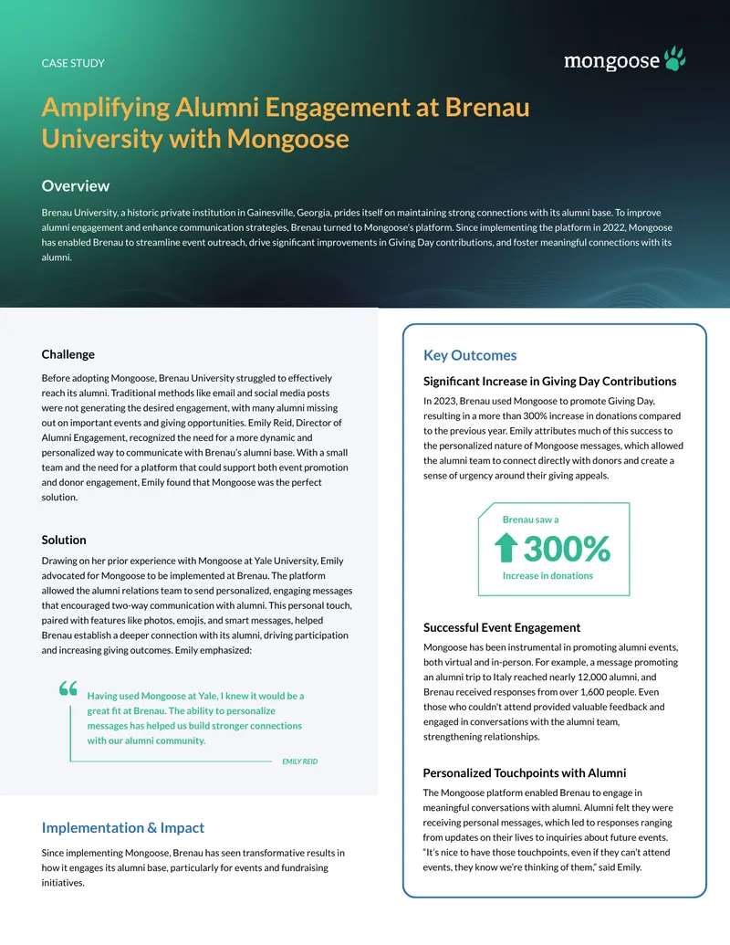 Amplifying Alumni Engagement at Brenau University
