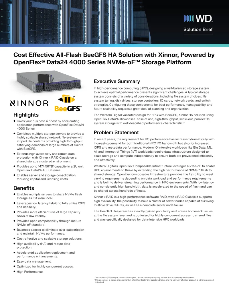 Cost Effective All-Flash BeeGFS HA Solution Overview