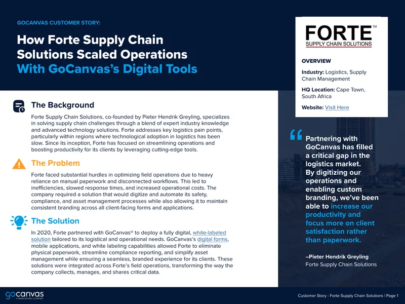 Forte Supply Chain Solutions Digital Transformation Case Study