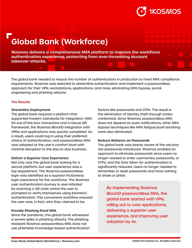 Global Bank Workforce Authentication Case Study