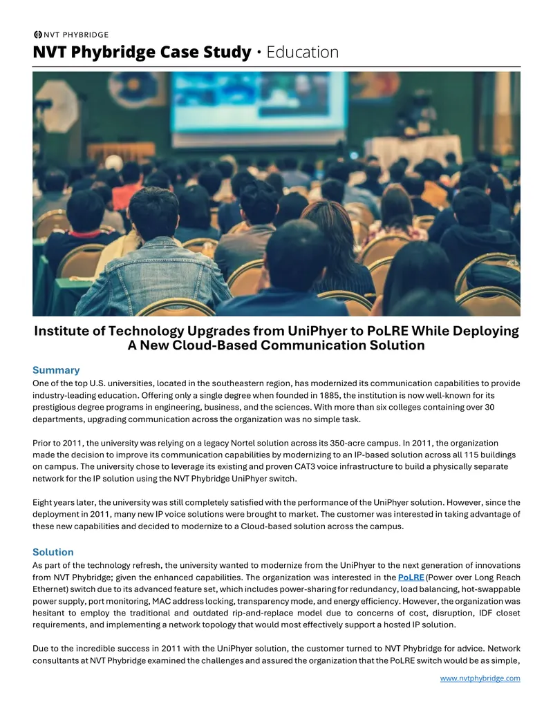 University Communication Upgrade Case Study