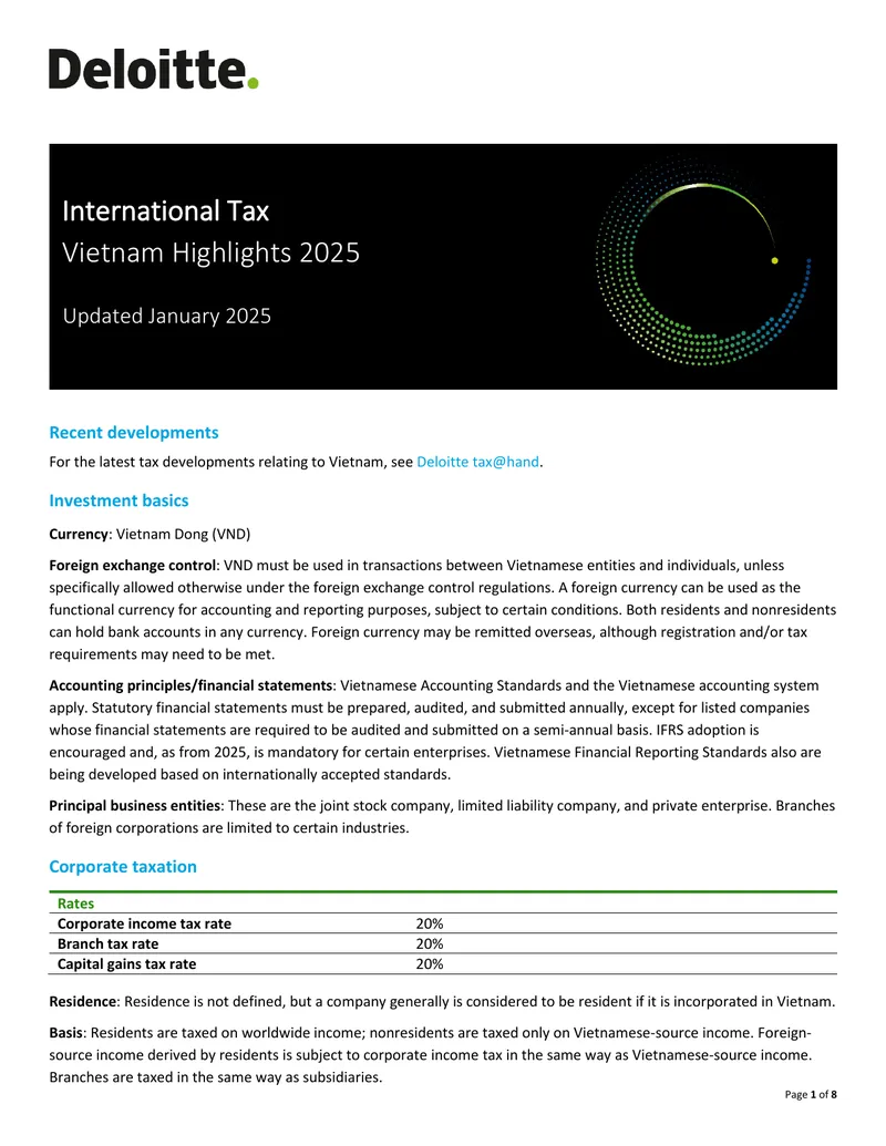 Vietnam Taxation Overview for 2025