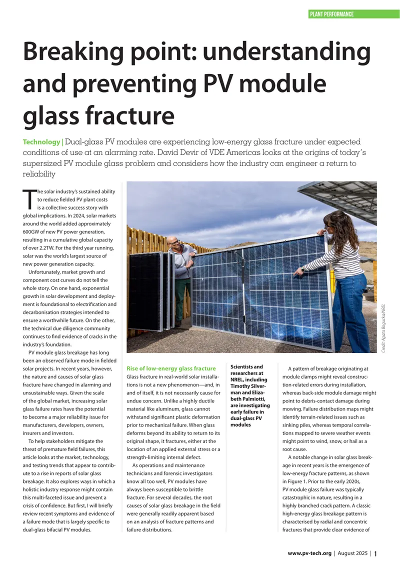 Understanding and Preventing PV Module Glass Fracture