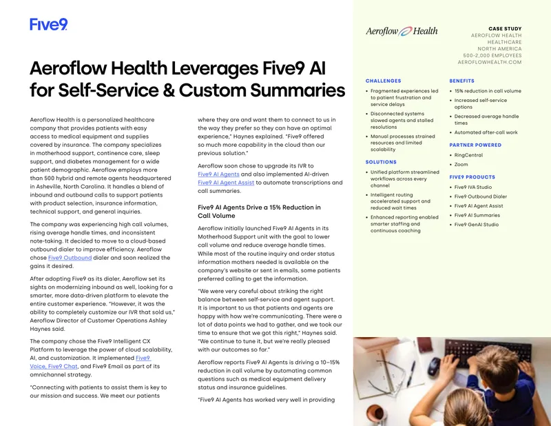 Aeroflow Health Case Study on Five9 AI Implementation