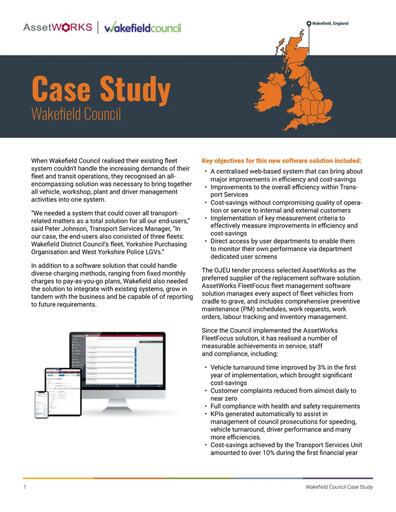 Wakefield Council Fleet Management Case Study