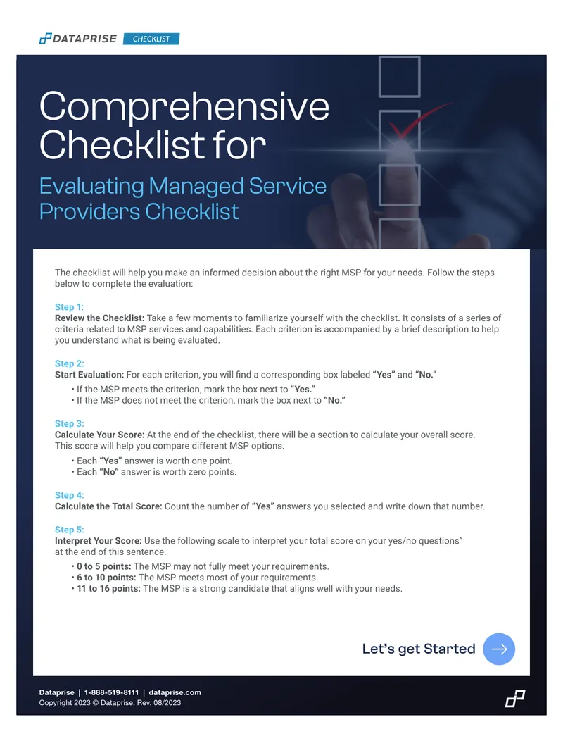 Comprehensive Checklist for Evaluating Managed Service Providers