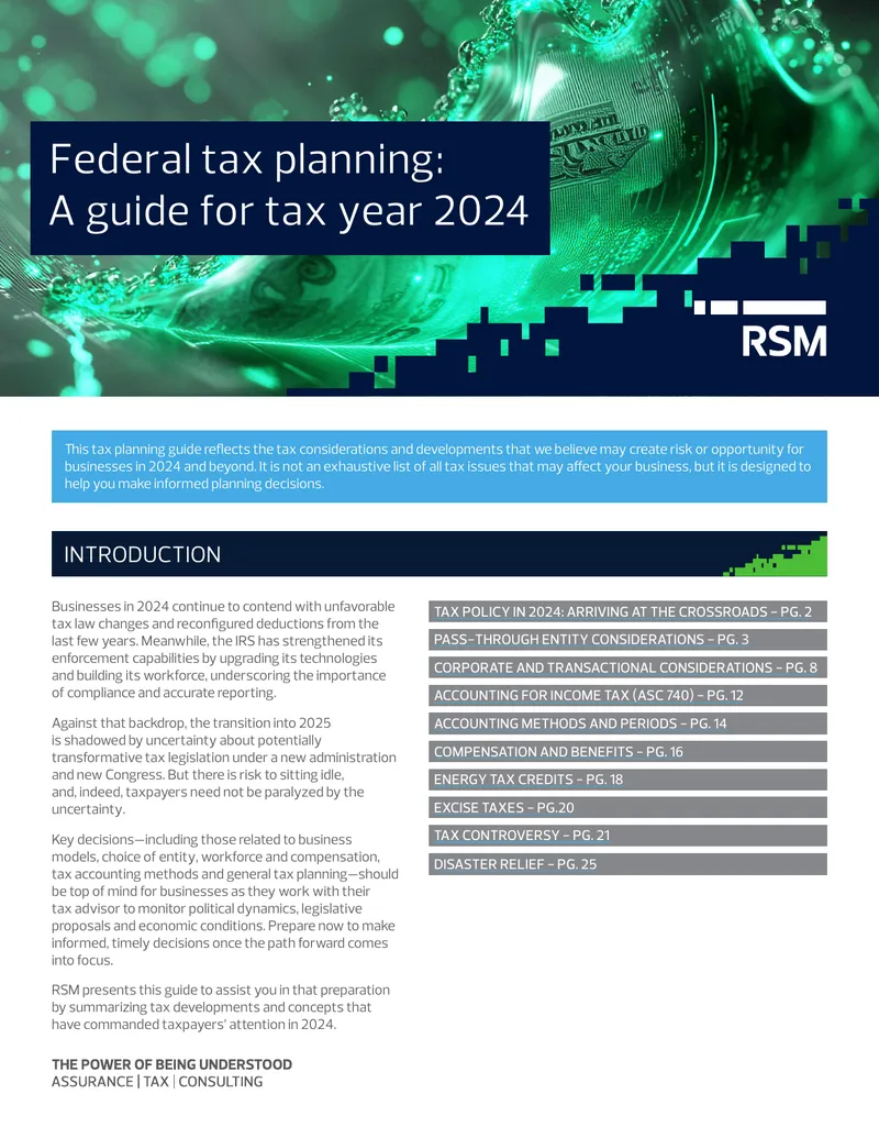 Federal Tax Planning Guide for 2024
