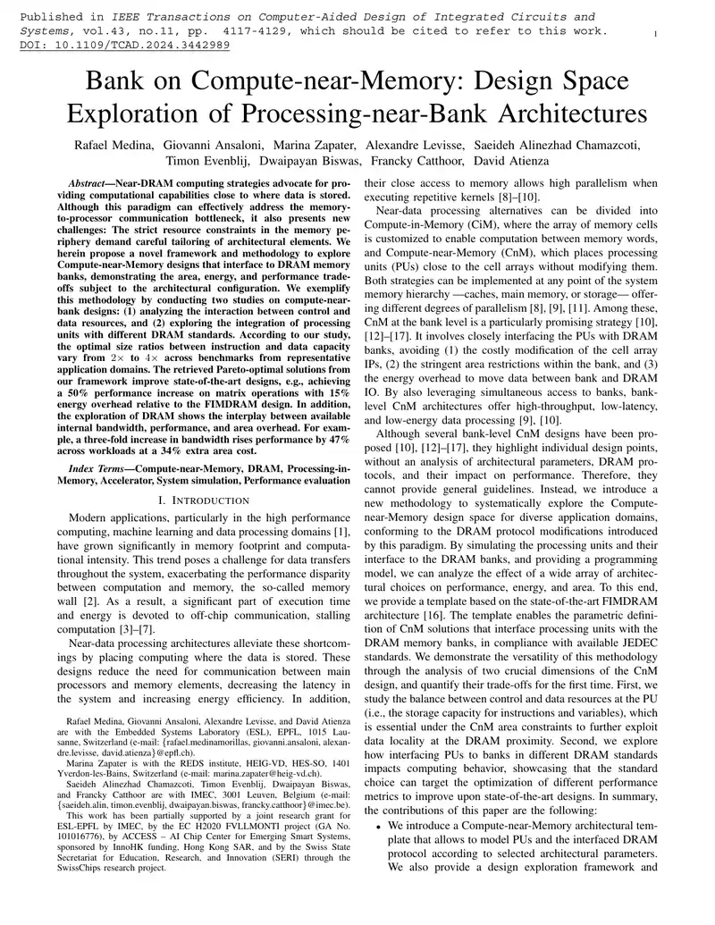 Design Space Exploration of Processing-near-Bank Architectures