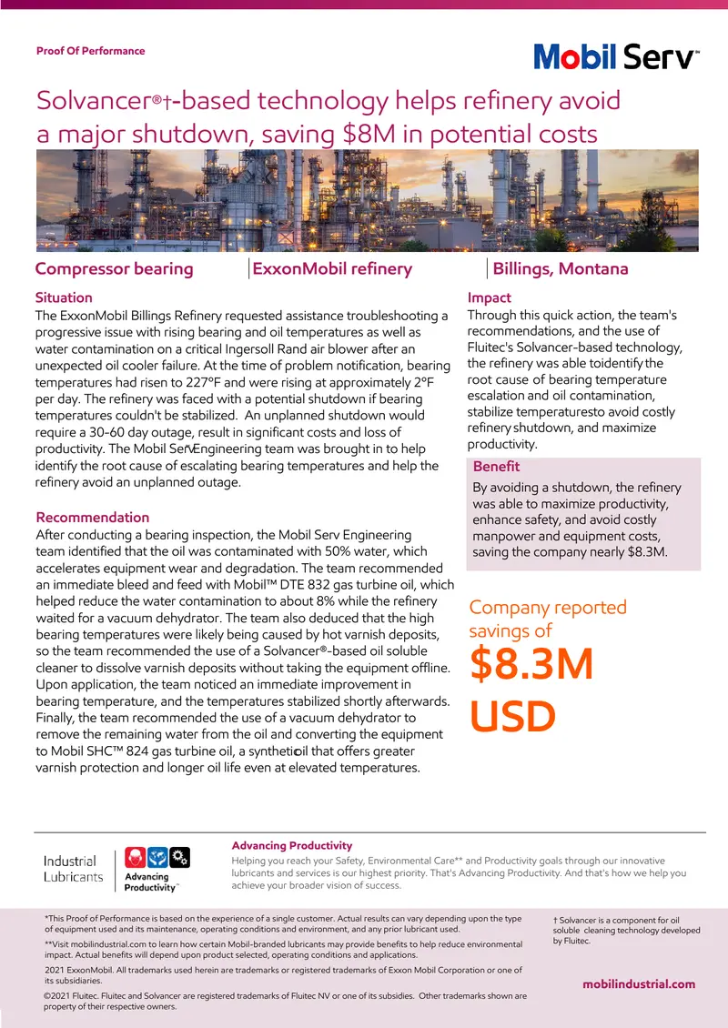 Proof of Performance for ExxonMobil Refinery