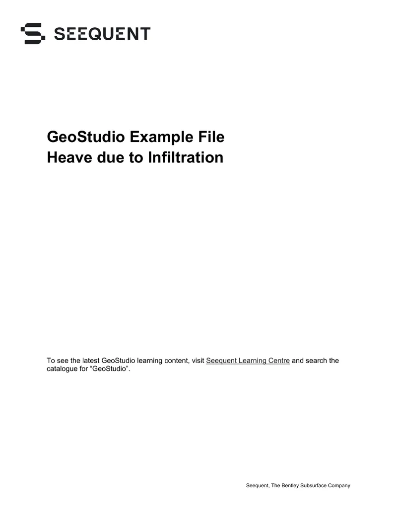 GeoStudio Example of Heave Due to Infiltration
