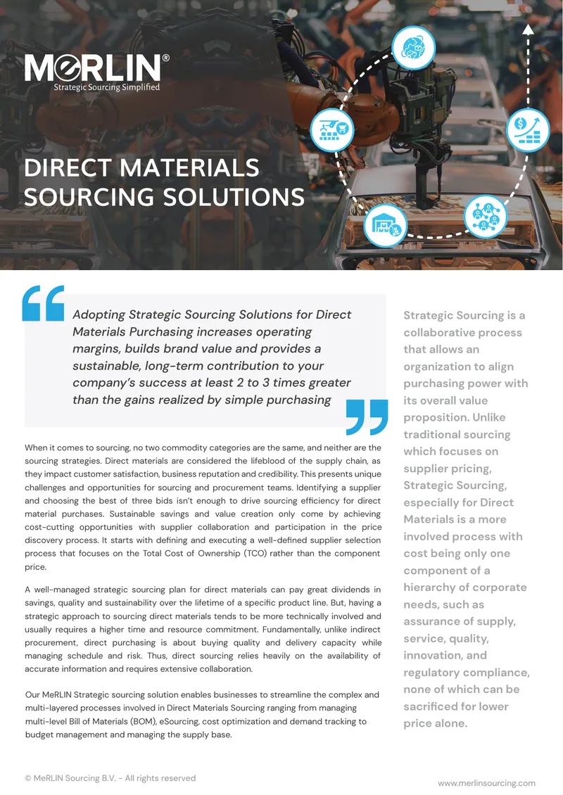 Strategic Sourcing Solutions for Direct Materials