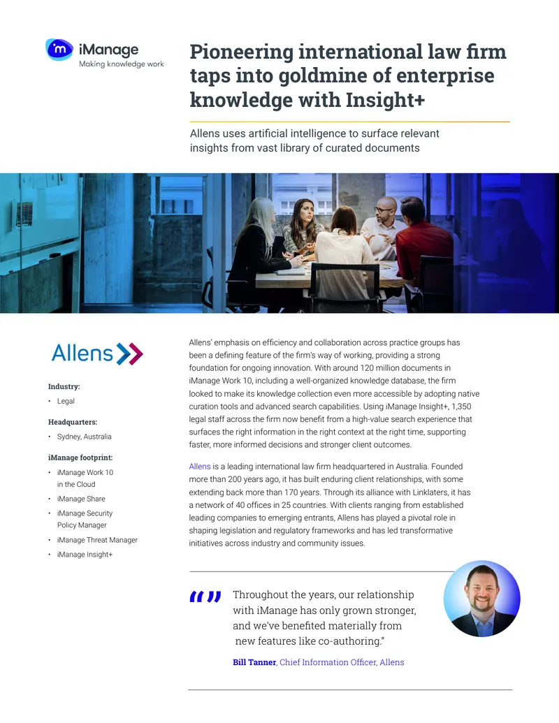 AI-Powered Knowledge Management Implementation at Allens
