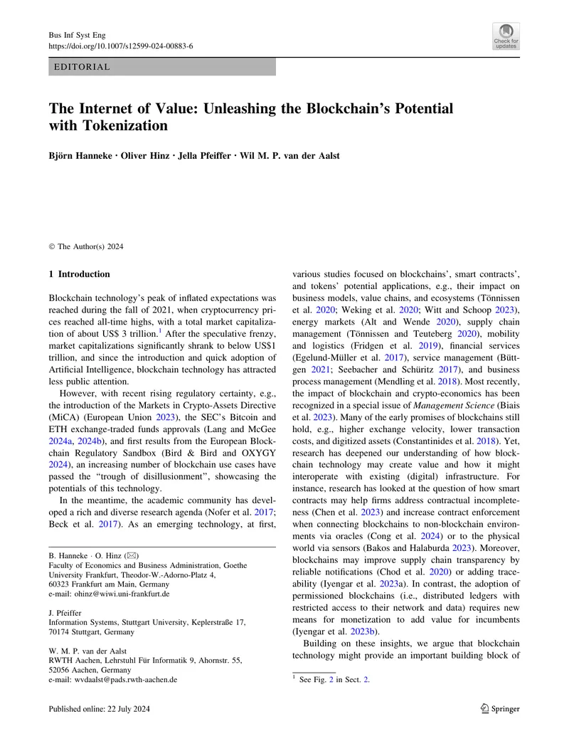 Blockchain Technology and the Internet of Value