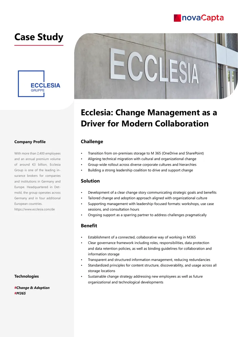 Change Management for Modern Collaboration at Ecclesia
