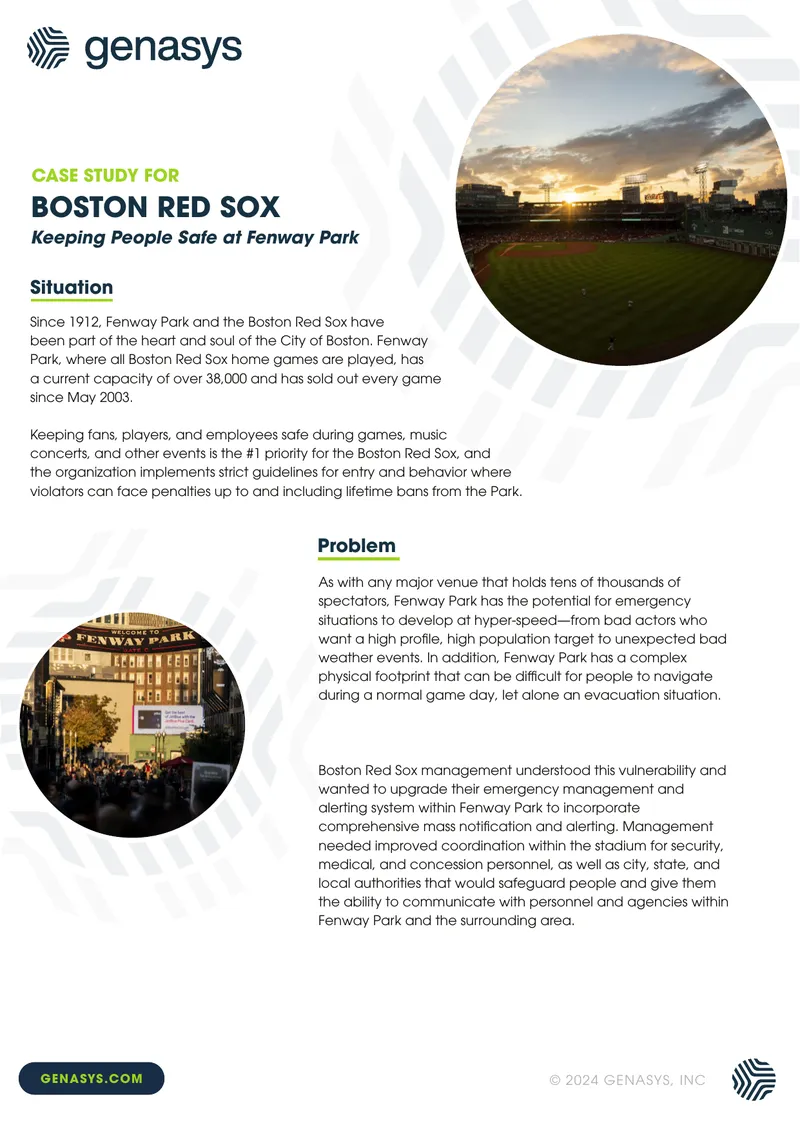 Emergency Management System Upgrade at Fenway Park