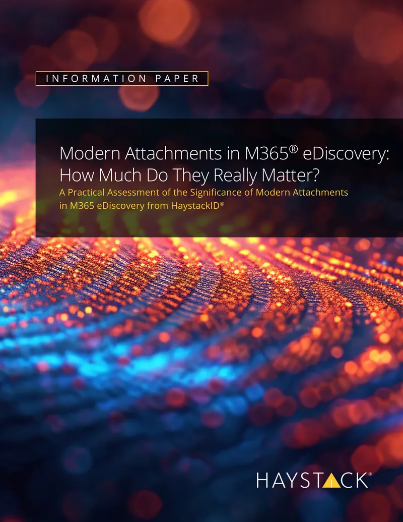 Modern Attachments in M365 eDiscovery Assessment