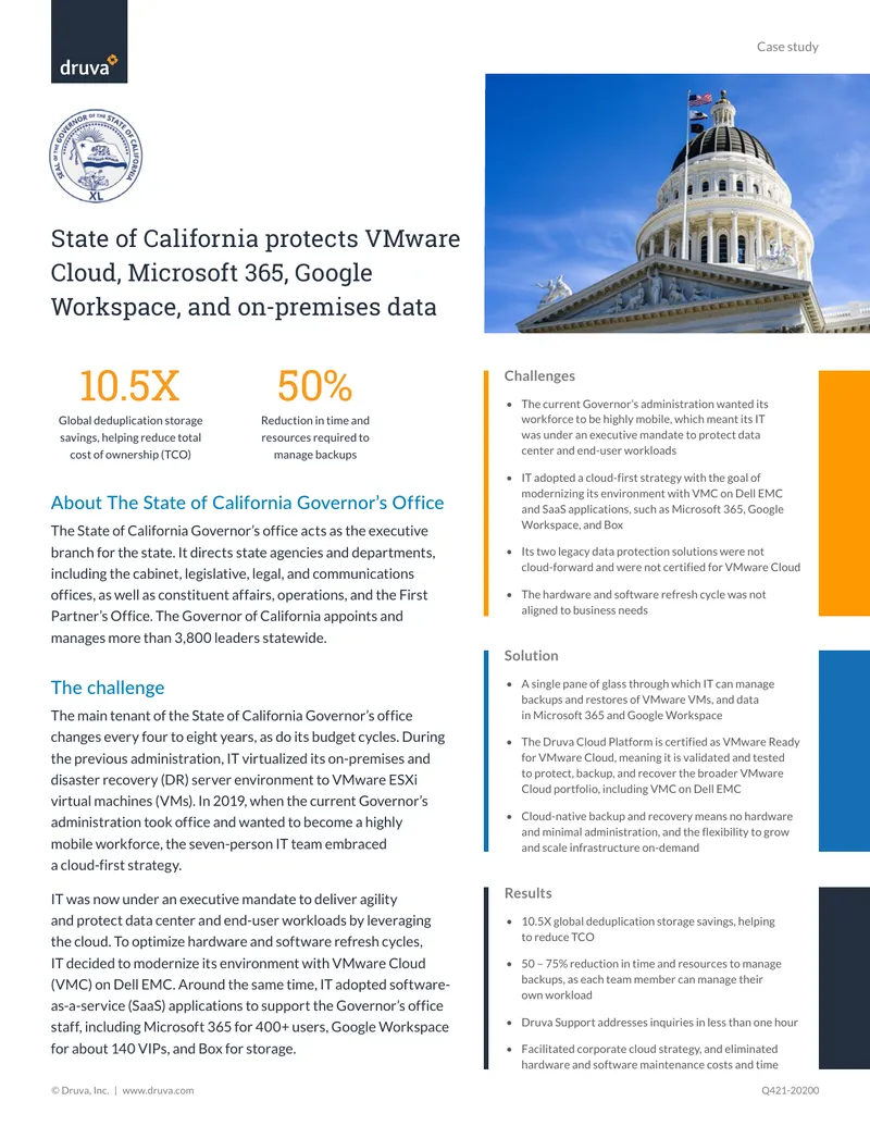 State of California Data Protection Case Study