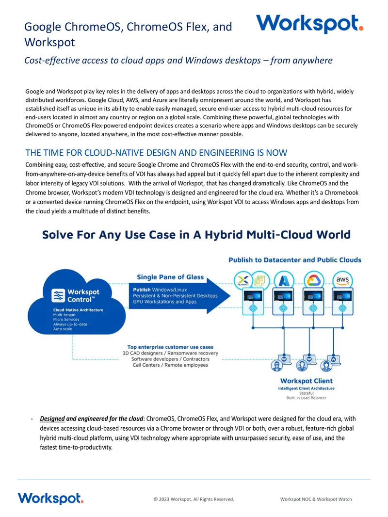 Cloud-Native VDI Solutions with Workspot and ChromeOS