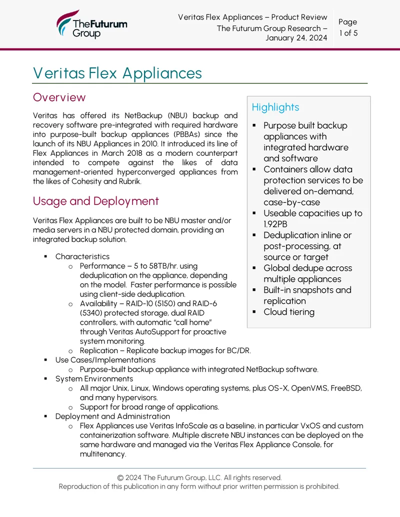 Veritas Flex Appliances Product Review