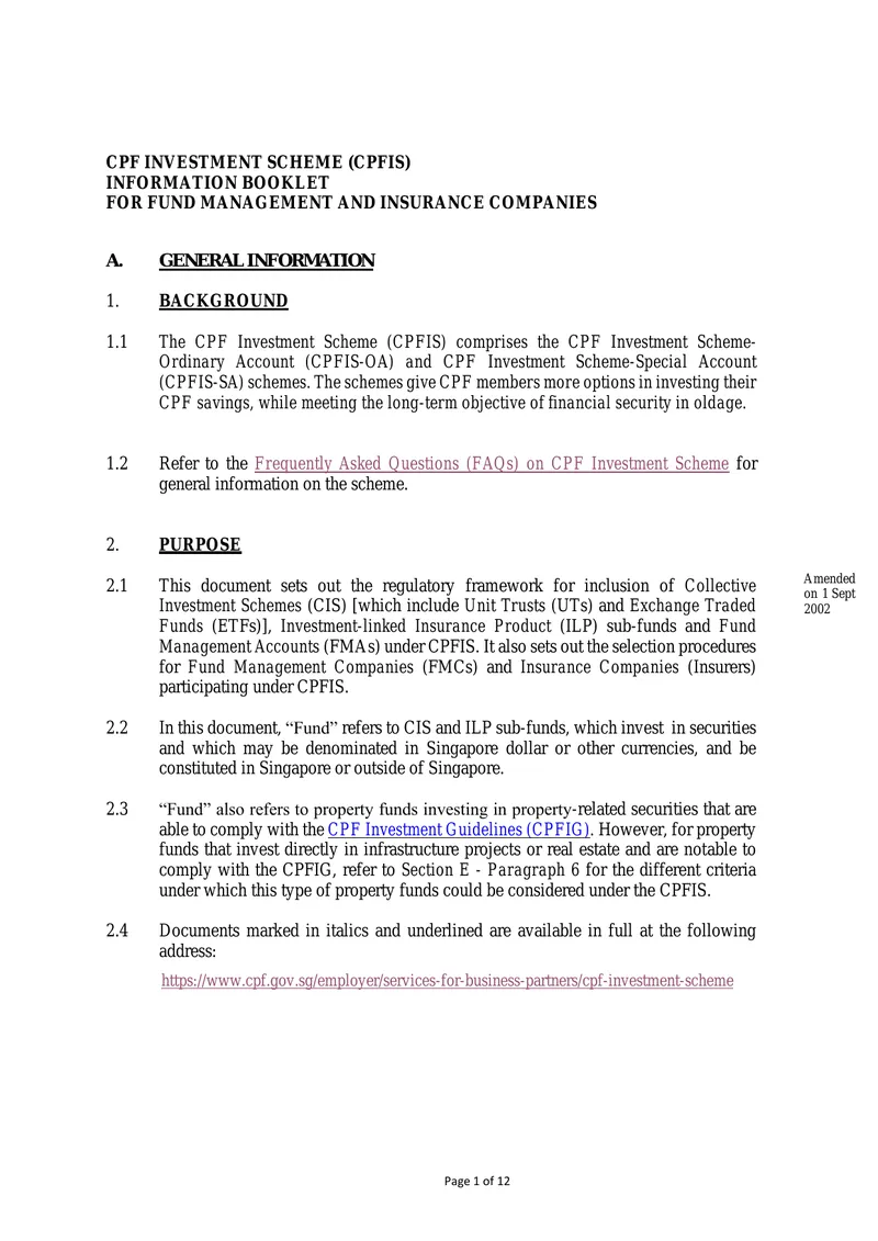 CPF Investment Scheme Information Booklet
