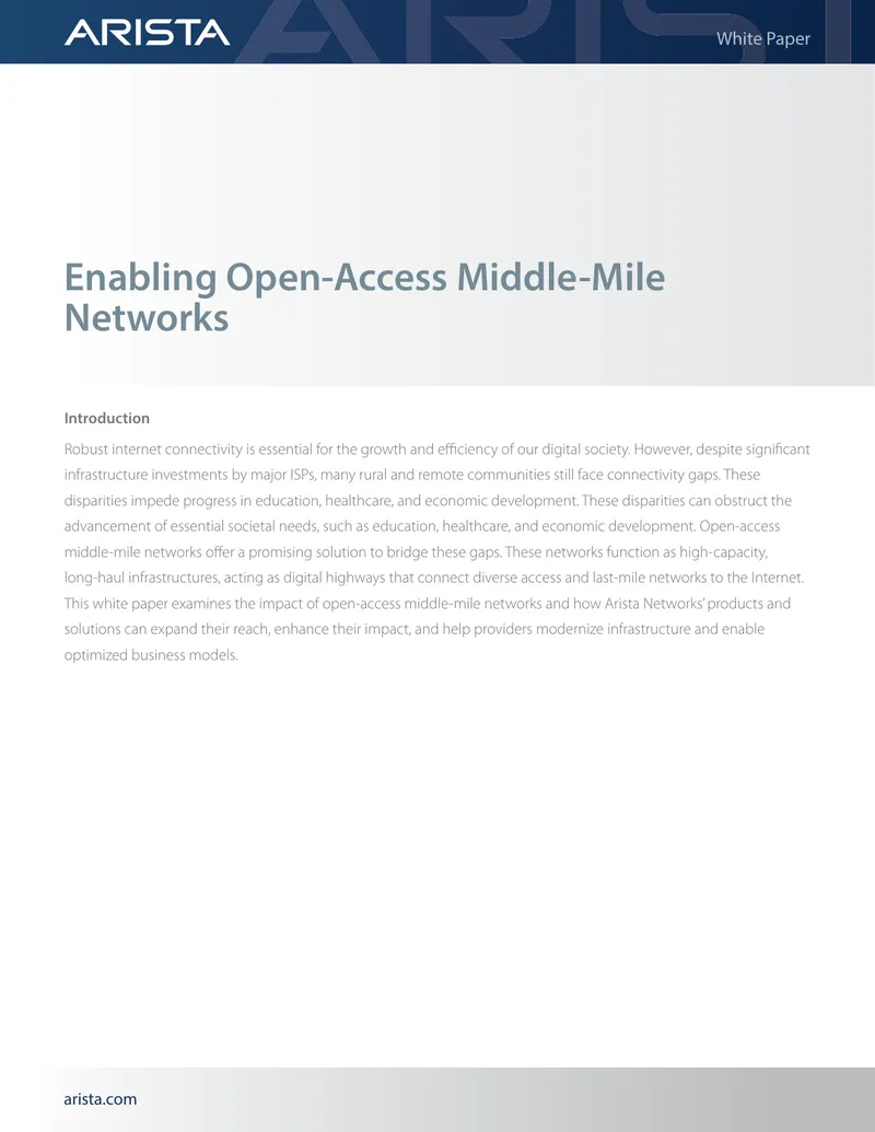 Enabling Open-Access Middle-Mile Networks
