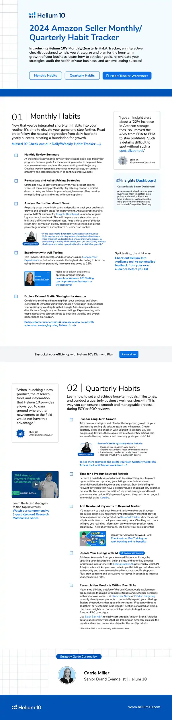 Amazon Seller Monthly and Quarterly Habit Tracker