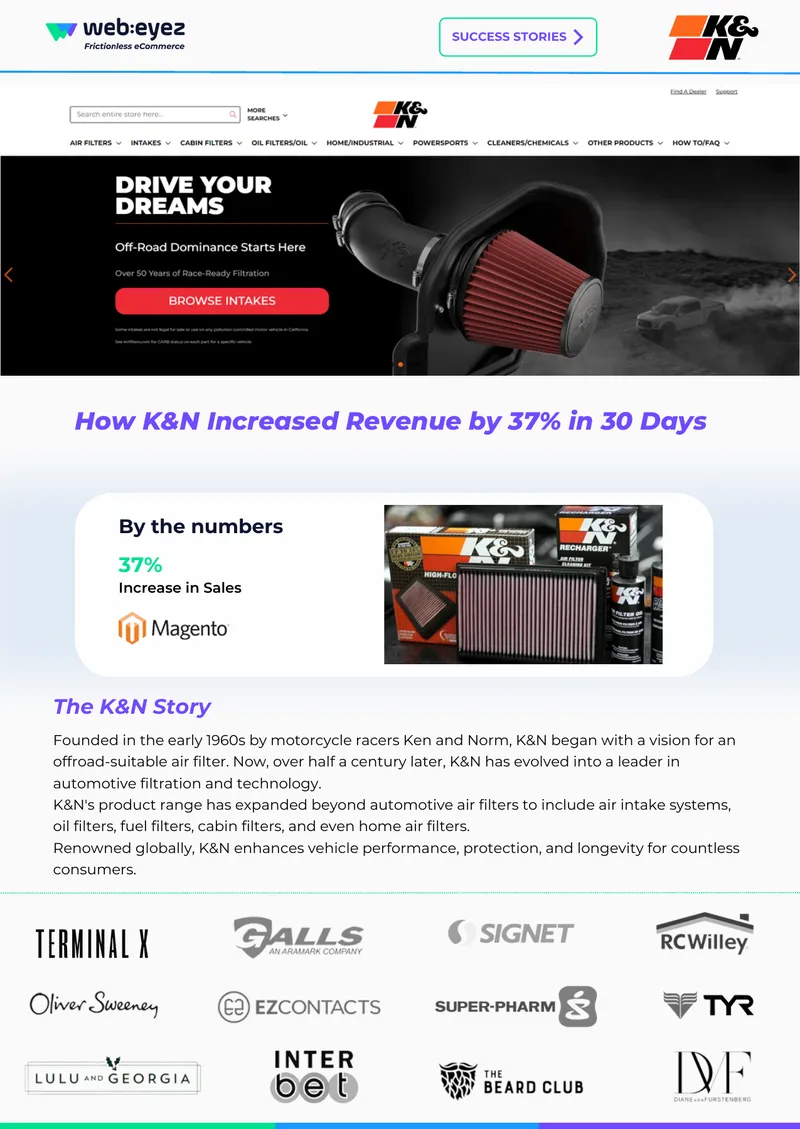 K&N E-Commerce Revenue Recovery Case Study
