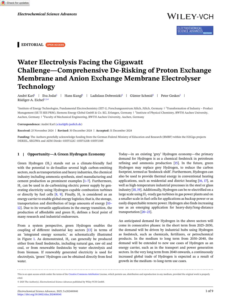 Water Electrolysis and Green Hydrogen Production Strategies
