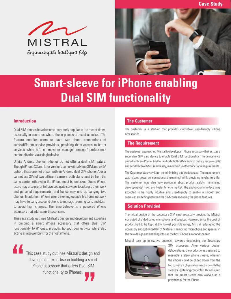 Smart Sleeve for iPhone with Dual SIM Functionality