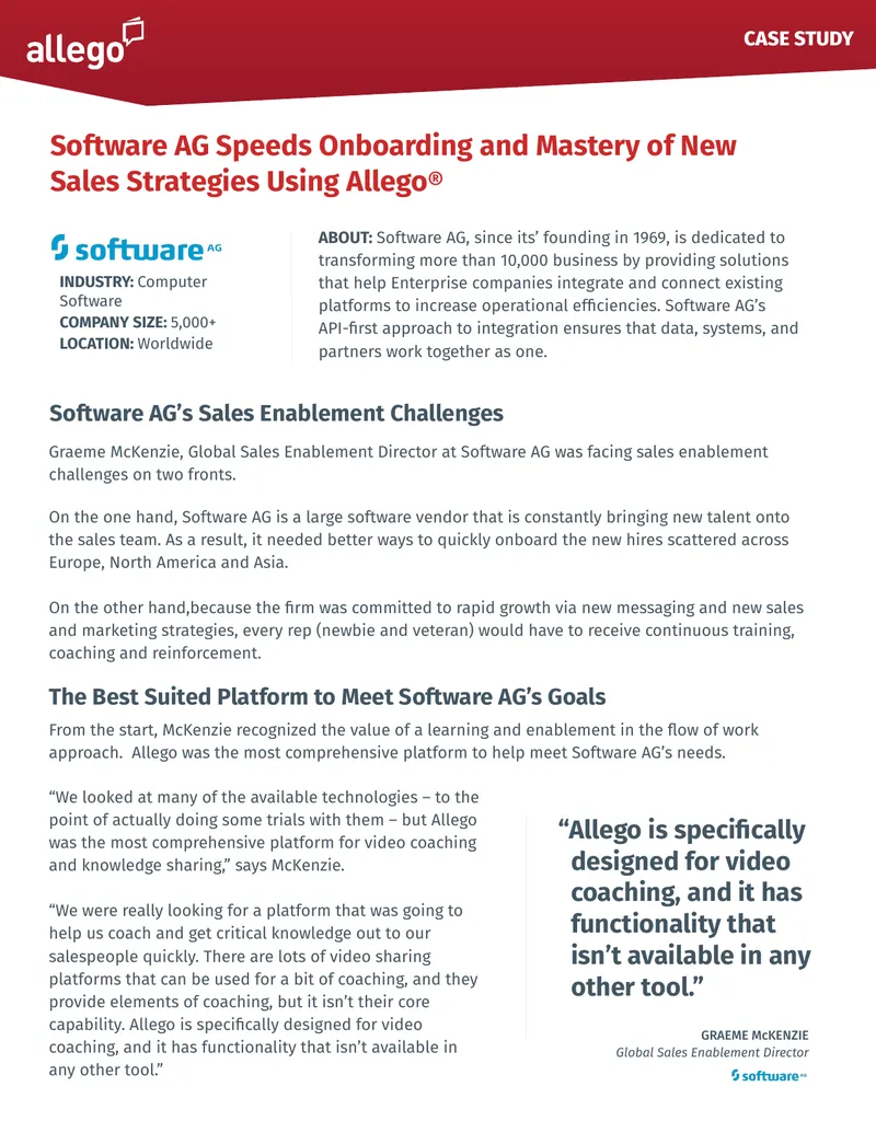 Software AG Sales Enablement Case Study
