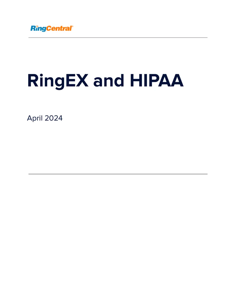 RingCentral Compliance with HIPAA Regulations