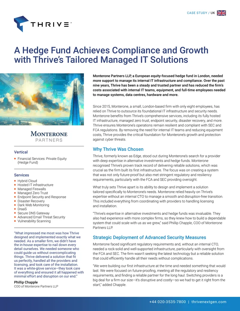 Monterone Partners LLP IT Infrastructure Case Study