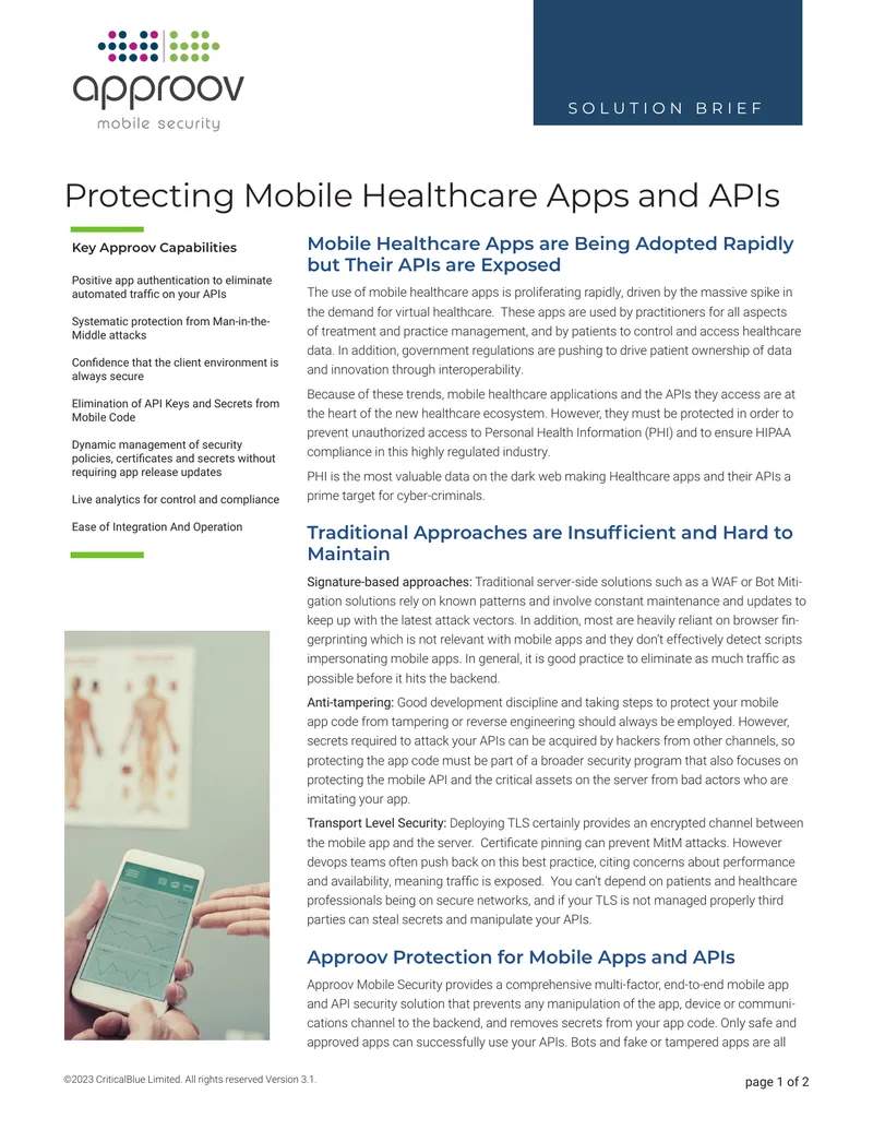 Protecting Mobile Healthcare Apps and APIs