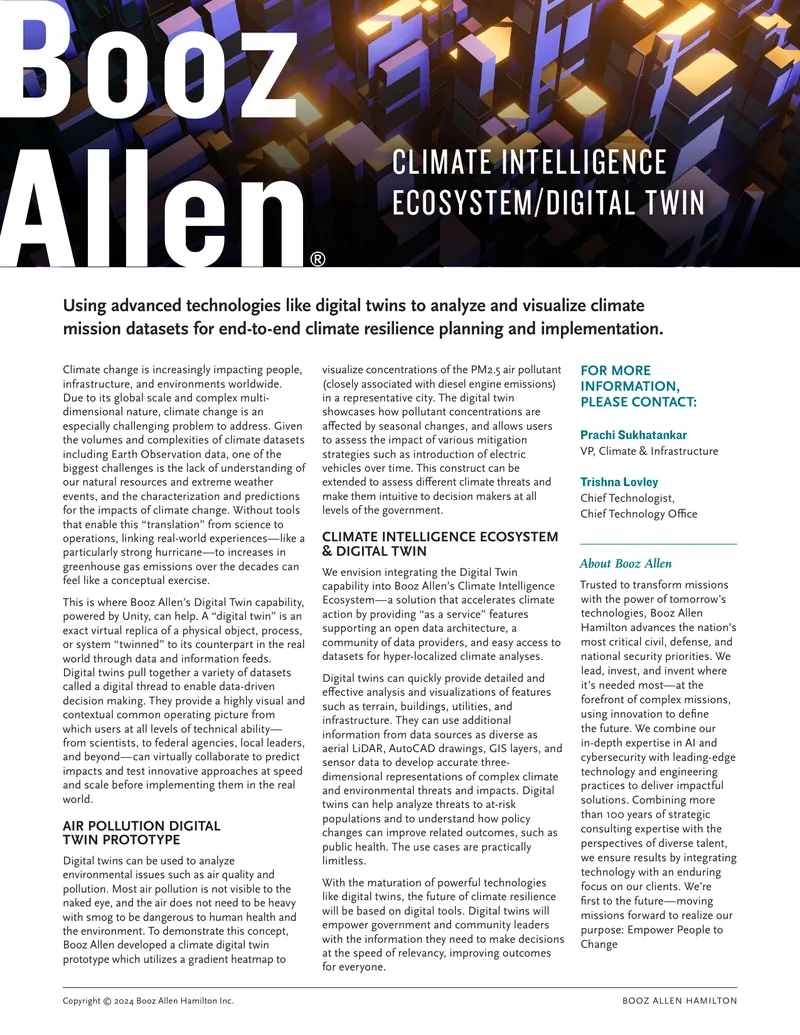 Climate Intelligence Ecosystem and Digital Twin Overview